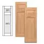 Traditional Wood Raised Panel Shutters w/ Offset Top Mullion