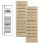 Traditional Wood Open Louver Shutters w/ Offset Top Mullion w/ Faux Tilt Rod