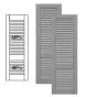Traditional Composite Louver Shutters w/ Offset Bottom Mullion, Installation Brackets Included