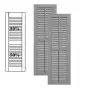 Traditional Composite Louver Shutters w/ Center Mullion w/ Faux Tilt Rod, Installation Brackets Included