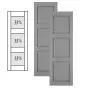 Traditional Composite Raised Panel Shutters w/ Double Mullion, Installation Brackets