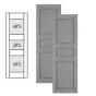 Traditional Composite Raised Panel Shutters w/ Double Center Mullion, Installation Brackets Included