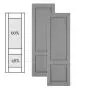 Traditional Composite Raised Panel Shutters w/ Offset Bottom Mullion, Installation Brackets Included