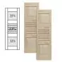 Traditional Wood Panel w/ Center Open Louver - Double Mullion