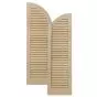Arched Top Traditional Wood Open Louver Shutters w/ Full Louvers