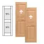 Traditional Wood Raised Panel Shutters w/ Center Mullion & Cutout