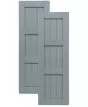 Traditional Composite Framed Board-n-Batten Shutters w/ Double Mullion, Installation Brackets Included