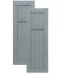 Traditional Composite Framed Board-n-Batten Shutters w/ Offset Top Mullion, Installation Brackets Included