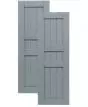Traditional Composite Framed Board-n-Batten Shutters w/ Double Center Mullion, Installation Brackets Included