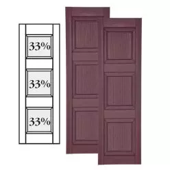 Custom Vinyl Raised Panel Shutters w/ Double Mullion
