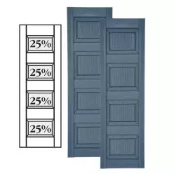Custom Vinyl Raised Panel Shutters w/ Triple Mullion