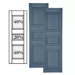 Custom Vinyl Raised Panel Shutters w/ Double Center Mullion