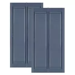 Double Wide Vinyl Raised Panel Shutters w/ Center Mullion
