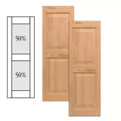 Traditional Wood Raised Panel Shutters w/ Center Mullion