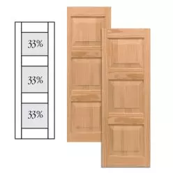 Traditional Wood Raised Panel Shutters w/ Double Mullion