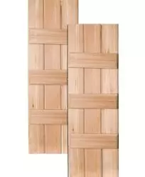 Cottage Style Wood Joined Board-n-Batten Shutters w/ Three Battens