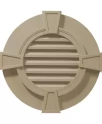 30"W x 30"H Round Gable Vent Louver with Keystones