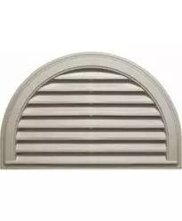 34"W x 22"H Half Round Gable Vent Louver, 100 Sq. Inch Vent Area