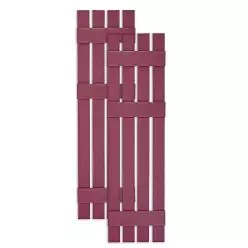 Custom Open Board & Batten Vinyl Shutters w/ Offset Top Crossbar
