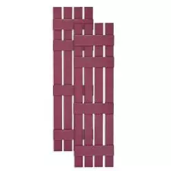 Custom Open Board & Batten Vinyl Shutters w/ Offset Double Offset Crossbar