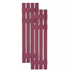 Custom Open Board & Batten Vinyl Shutters w/ Offset Top Crossbar