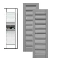 Traditional Composite Louver Shutters w/ Full Louver, Installation Brackets Included