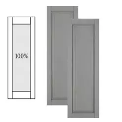Traditional Composite Raised Panel Shutters w/ Full Panel, Installation Brackets Included