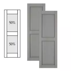 Traditional Composite Raised Panel Shutters w/ Center Mullion, Installation Brackets Included