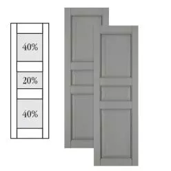 Traditional Composite Raised Panel Shutters w/ Double Center Mullion, Installation Brackets Included