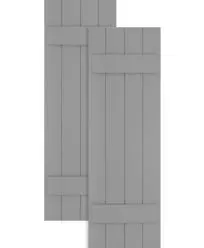 Traditional Composite Board-n-Batten Shutters w/ Two Battens, Installation Brackets Included
