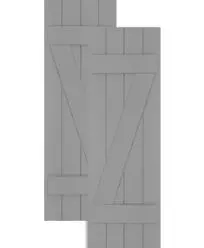 Traditional Composite Board-n-Batten Shutters w/ Z Bar, Installation Brackets Included