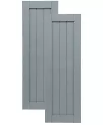 Traditional Composite Framed Board-n-Batten Shutters w/ Full Board, Installation Brackets Included