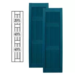 Custom Framed Closed Board & Batten Vinyl Shutters w/ Top Double Mullion