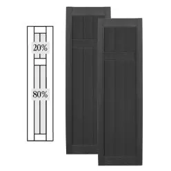 Custom Framed Closed Board & Batten Vinyl Shutters w/ Top Mullion