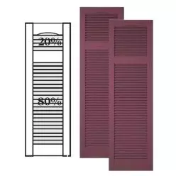 Custom Vinyl Louvered Shutters w/ Offset Top Mullion