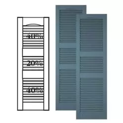 Custom Vinyl Louvered Shutters w/ Double Center Mullion
