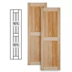 Traditional Wood V Groove Shutters w/ Center Mullion