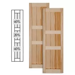 Traditional Wood V Groove Shutters w/ Double Center Mullion