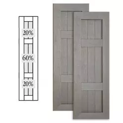 Custom Vinyl Country Style Shutters w/ Double Offset Mullion