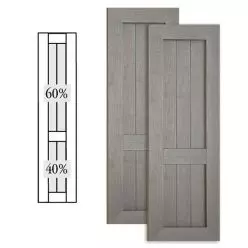 Custom Vinyl Country Style Shutters w/ Offset Bottom Mullion