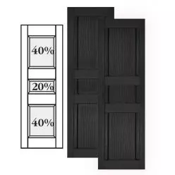 Custom Vinyl Classic Panel Shutters w/ Double Center Mullion