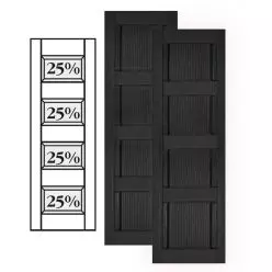 Custom Vinyl Classic Panel Shutters w/ Triple Mullion