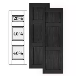 Custom Vinyl Classic Panel Shutters w/ Offset Top Double Mullion