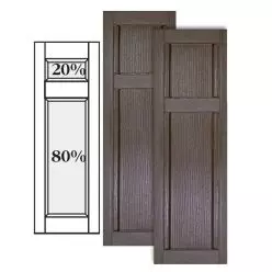 Custom Vinyl Classic Panel Shutters w/ Offset Top Mullion