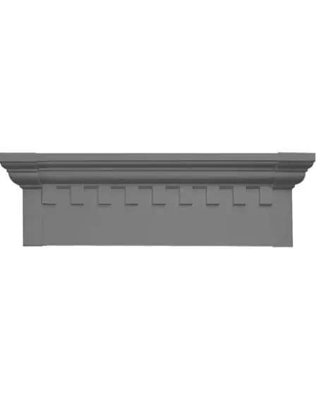73 5/8"W x 9"H Classic Dentil Crosshead, Fade-Resistant Vinyl