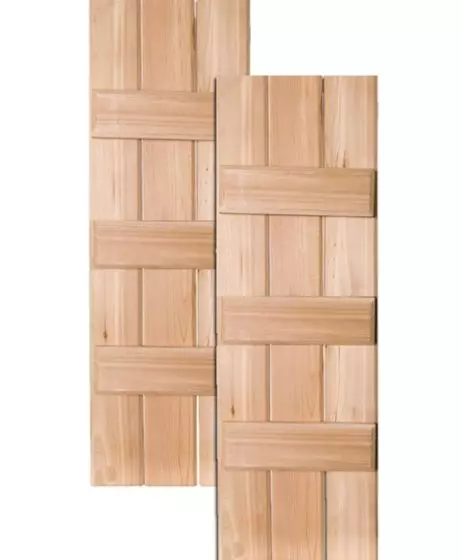 Cottage Style Wood Joined Board-n-Batten Shutters w/ Three Battens