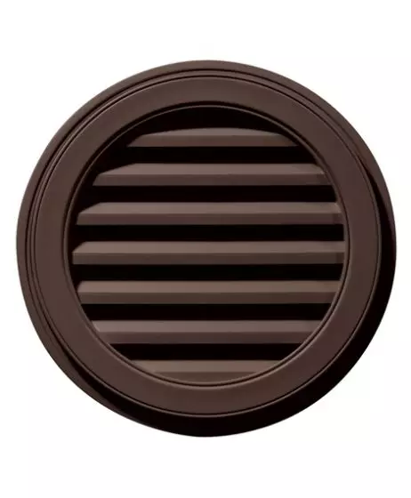 18"W x 18"H Round Gable Vent Louver, 26 Sq. Inch Vent Area