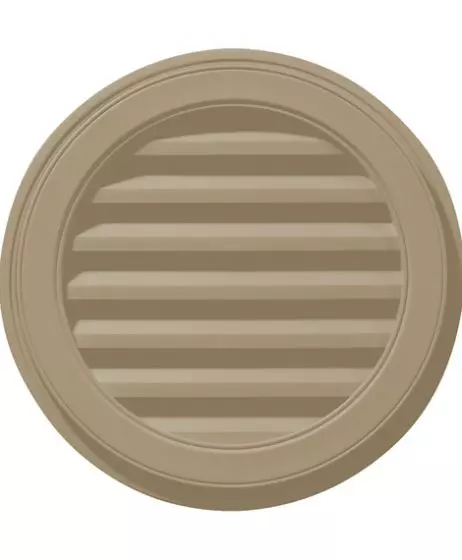 36"W x 36"H Round Gable Vent Louver, 140 Sq. Inch Vent Area