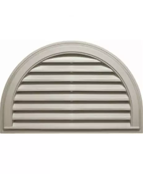 34"W x 22"H Half Round Gable Vent Louver, 100 Sq. Inch Vent Area