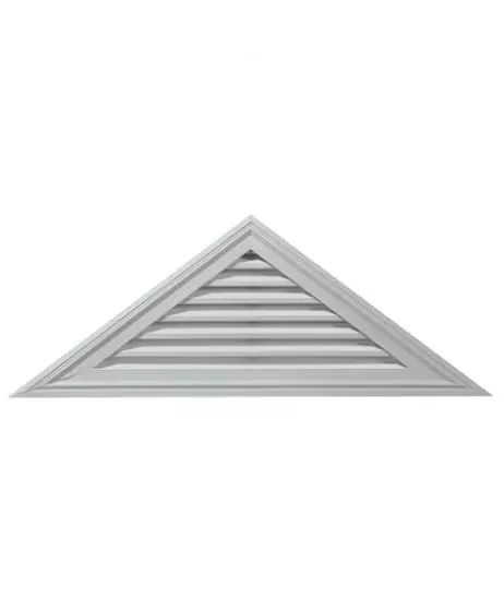 21"H x 62 1/2"W Triangle Gable Vent Louver, 8/12 Pitch, 69 Sq. Inch Vent Area